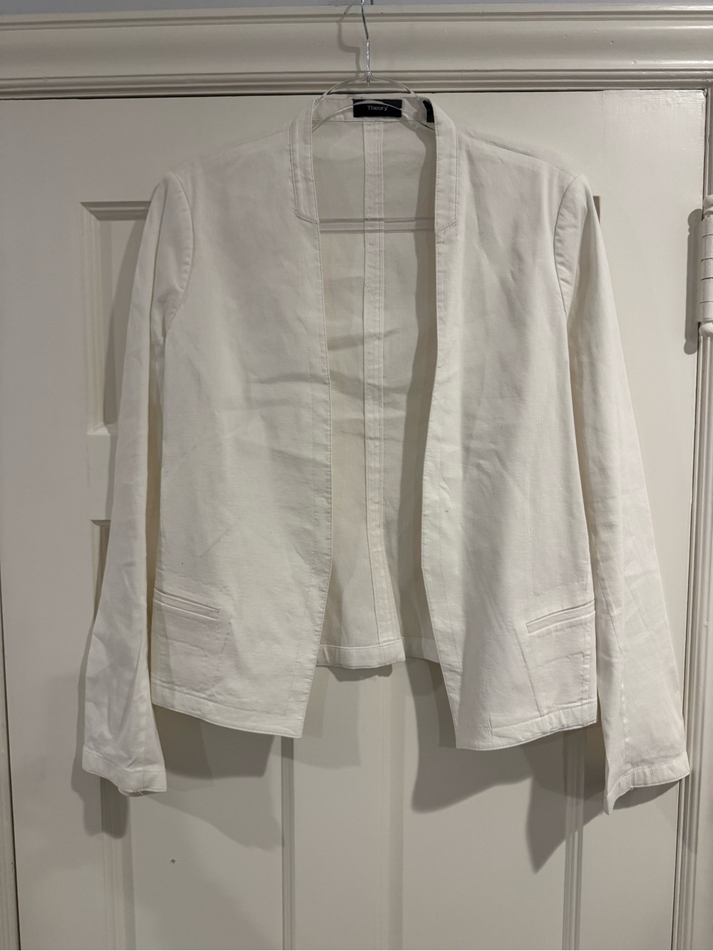 Theory White Open-Front Women's Blazer Jacket